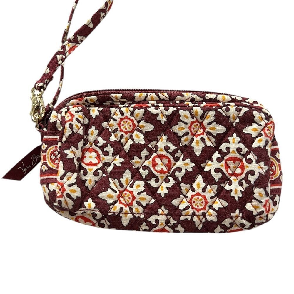 Vera Bradley Maroon and Cream Patterned Cosmetic Bag: Medallion - Picture 2 of 4